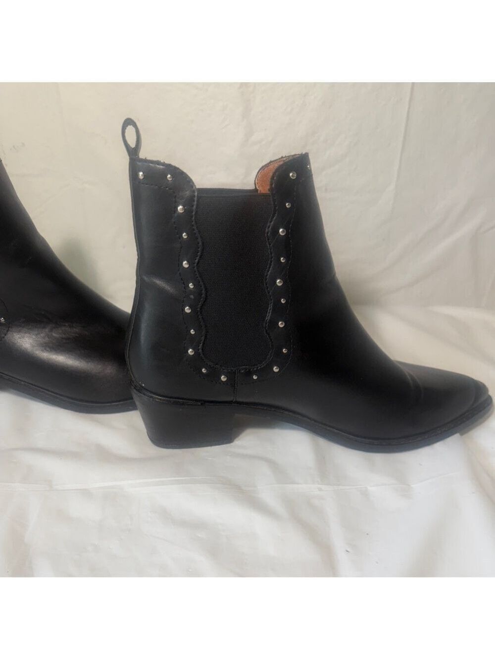 Böhme black  leather studded boots size 9